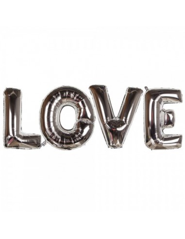Globo metalizado letras love para la decorar el día de san Valentín en restaurantes y escaparates de tiendas