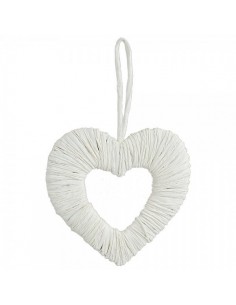 Corazón perfilado forrado de cuerda de papel para la decoración del día de los enamorados en centros comerciales tiendas