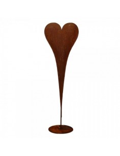 Corazón alargado con base redonda efecto oxidado para la decoración del día de los enamorados en centros comerciales tiendas