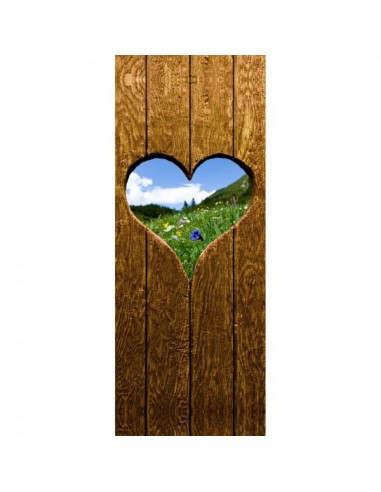 Banner-poster de puerta con ventana de corazón al prado Para la decoración de escaparates de tiendas