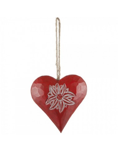 Corazón con dibujo flor edelweiss para escaparates en verano de tiendas o comercios