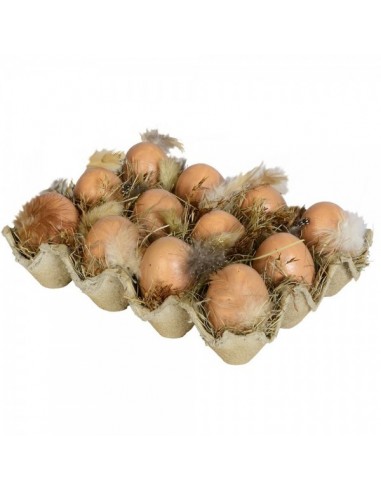 Docena de huevos en caja de cartón para la decoración de escaparates en verano con imitación alimentos