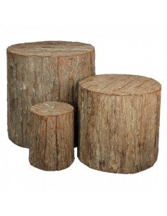 Conjunto de 3 troncos de árbol grandes para escaparates en verano de tiendas o comercios