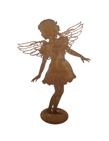 Silueta de niña con alas de ángel de meta con base para escaparates en verano de tiendas o comercios