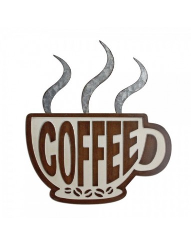 Letrero de taza coffee para escaparates en verano de tiendas o comercios