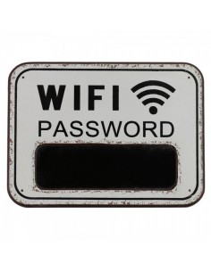 Letrero señal wifi password con superficie negra para escribir en tiza para escaparates en verano de tiendas o comercios
