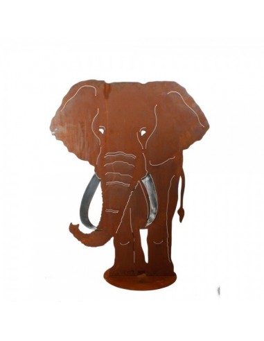 Silueta de elefante en metal para la decorar espacios y escaparates de verano con mamíferos y aves