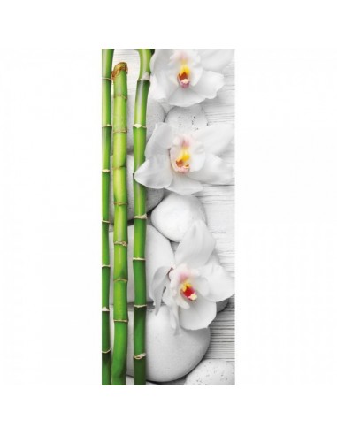 Banner-poster de bambú y flores Para la decoración de escaparates de tiendas