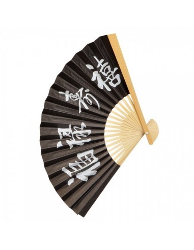 Abanico de papel de seda con textos chinos para escaparates en verano de tiendas o comercios