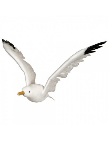 Gaviota volando para la decorar espacios y escaparates de verano con mamíferos y aves