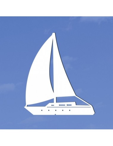 Barco velero decorativo silueta 2d para la decoración de escaparates marítimos en tiendas