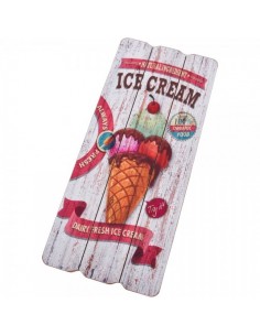 Cartel dibujo decorativo doble cono de helado ice cream para escaparates en verano de tiendas o comercios