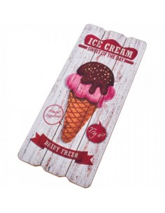 Cartel dibujo decorativo cono de helado ice cream para escaparates en verano de tiendas o comercios
