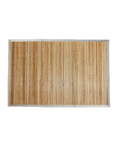Estera de bambú con borde de tela natural para escaparates en verano de tiendas o comercios