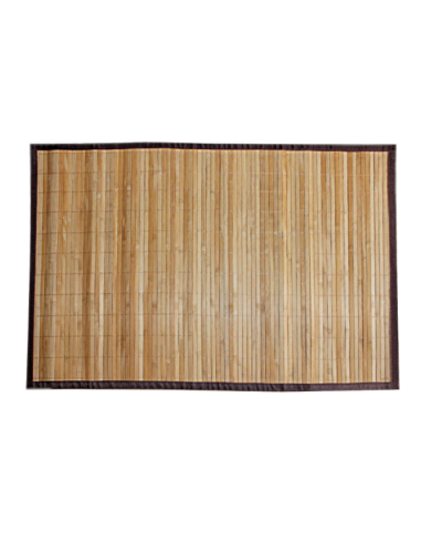 Estera de bambú con borde de tela natural para escaparates en verano de tiendas o comercios