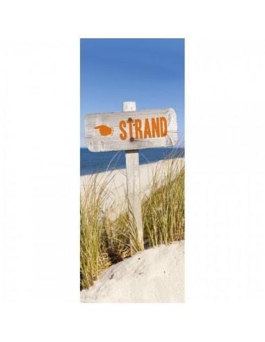 Banner-poster poste indicativo a la playa Para la decoración de escaparates de tiendas