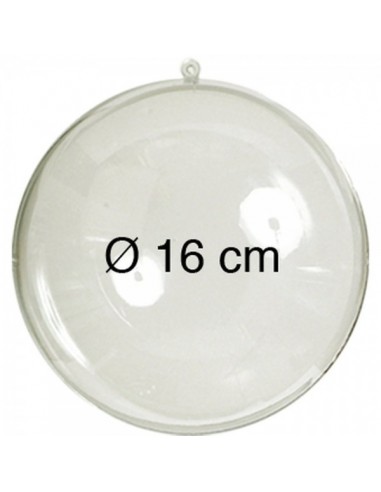 Esfera transparente como expositor 2 mitades para escaparates en verano de tiendas o comercios