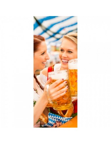 Banner-poster oktoberfest mujeres bebiendo cerveza Para la decoración de escaparates de tiendas