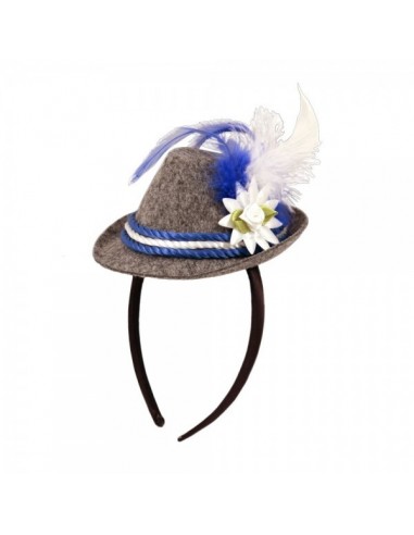 Sombrero típico de baviera con diadema oktoberfest para la decoración de fiestas populares y escaparates