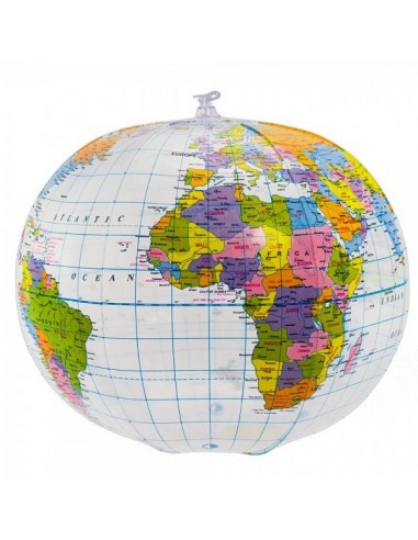 Bola del mundo hinchable para escaparates y decorar espacios de países y viajes