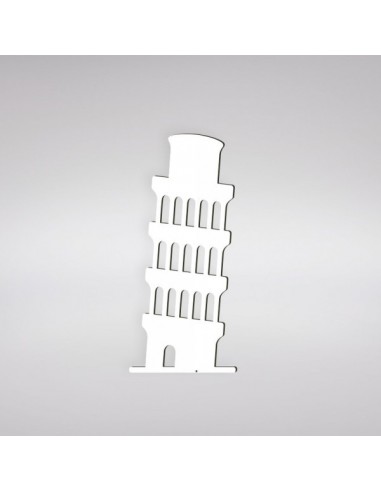 Torre de pisa inclinada 2d perfilada para escaparates y decorar espacios de países y viajes
