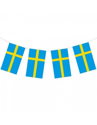 Banderines rectangulares de suecia para escaparates y decorar espacios de países y viajes