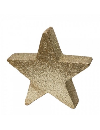 Estrella dorada con purpurina 3d para decorar fiestas y escaparates de los años 80 cine y música