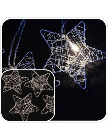 20 estrellas de alambre decorativas para luces led de 5 mm. para la decoración y escaparates de tiendas