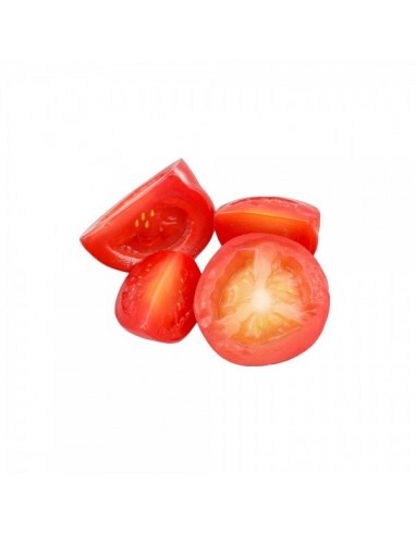 Imitación tomate cortado en trozos para fruterías y la decoración de escaparates de tiendas o comercios