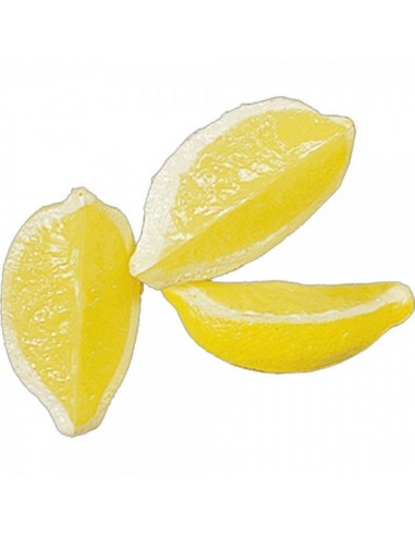 Imitación trozos de limón para fruterías y la decoración de escaparates de tiendas o comercios