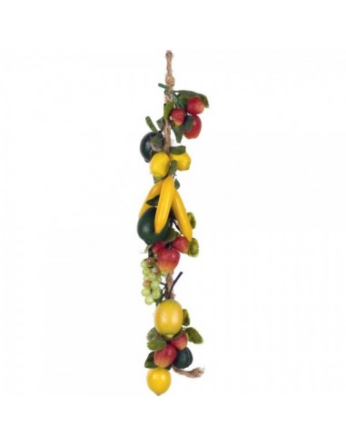 Imitación guirnalda de frutas variadas para fruterías y la decoración de escaparates de tiendas o comercios