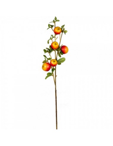 Imitación rama con manzanas rojas amarillas para fruterías y la decoración de escaparates de tiendas o comercios