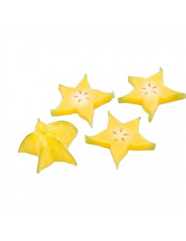 Imitación fruta carambola cortada estrella para fruterías y la decoración de escaparates de tiendas o comercios