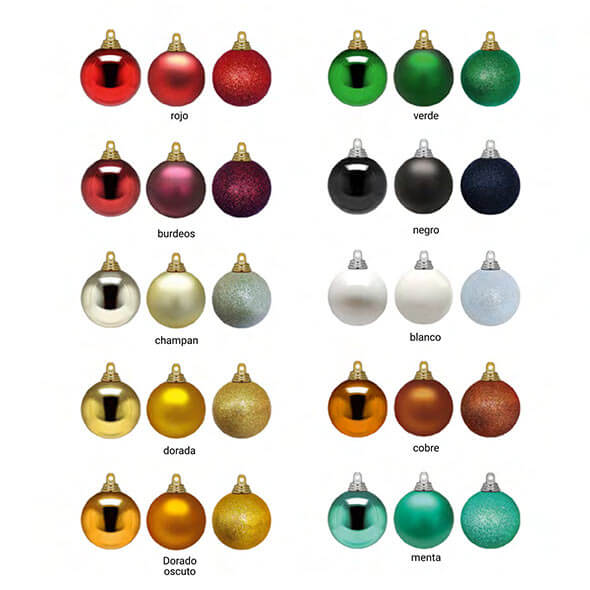 Bolas de Navidad catálogo de colores