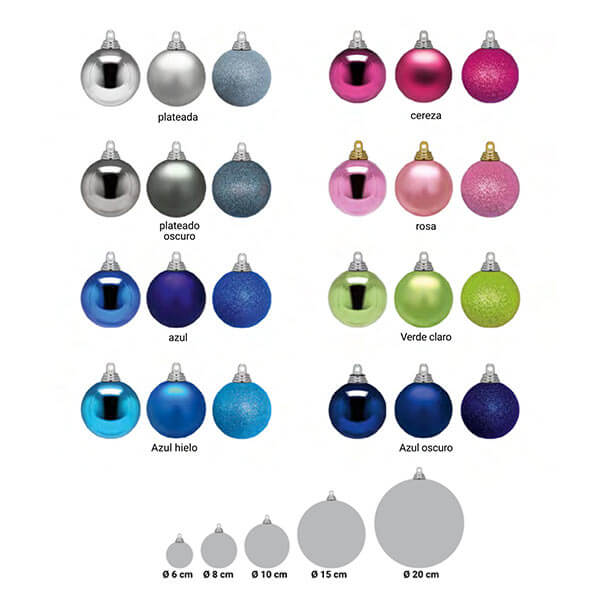 Bolas de Navidad catálogo de colores