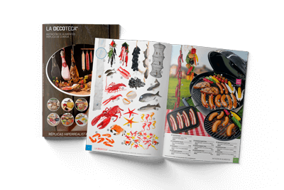 Catálogo imitación de alimentos y replica de comida fake food La Decoteca